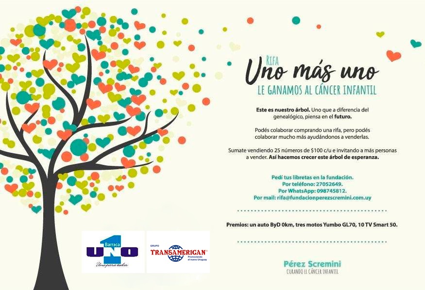 Uno más uno le ganamos al cáncer infantil